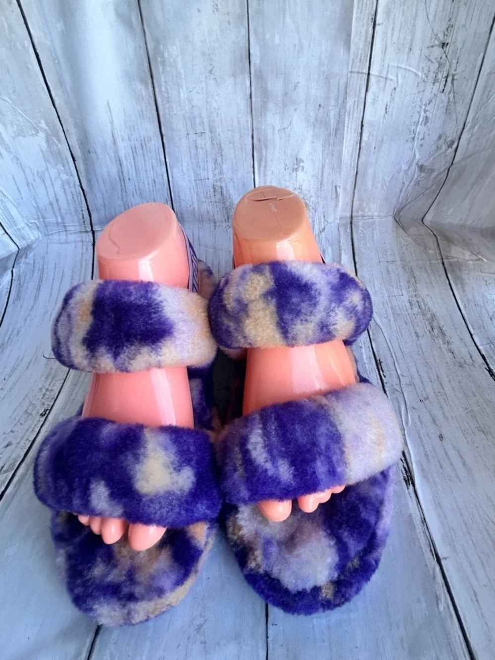 UGG FLUFF YEAH SLIDE MARBLE VIOLET NIGHT SLIP ON SANDAL US